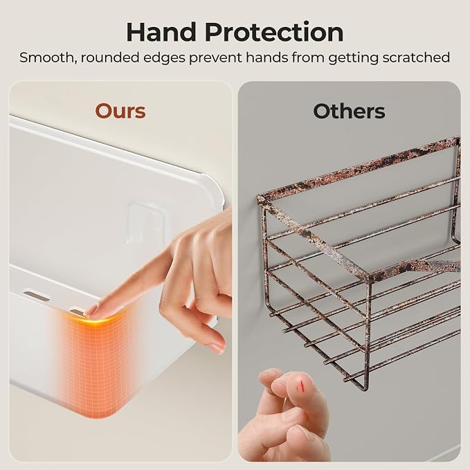 Orimade Shower Caddy 3-Pack, No-Drill Adhesive Shelves for Bathroom, Rustproof ABS Storage Organizer Set, Clear - Image 4