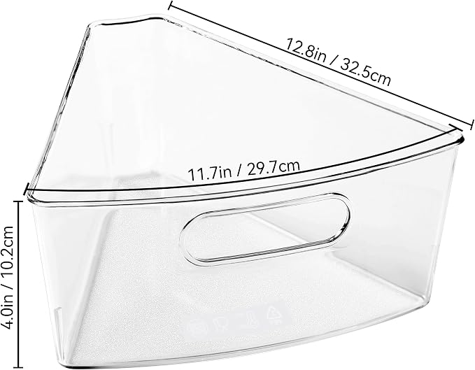 Oubonun Lazy Susan Cabinet Organizer Bins 8 Pack, 1/8 Wedge | For 32 8" Deep Wedge Bins with Handles and Matte Non-Slip Bottoms, Pantry Items Organized, Food Safe BAP-Free Plastic - Image 7