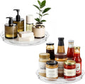 LAMU 2 Pack Lazy Susan Organizer, 9'' Clear Lazy Susan Turntable for Cabinet, Fridge, Kitchen, Pantry, Countertop, Table Top, Refrigerator Organizers and Storage, Seasoning and Spice Organizer by YourHome-OrganizationHelper