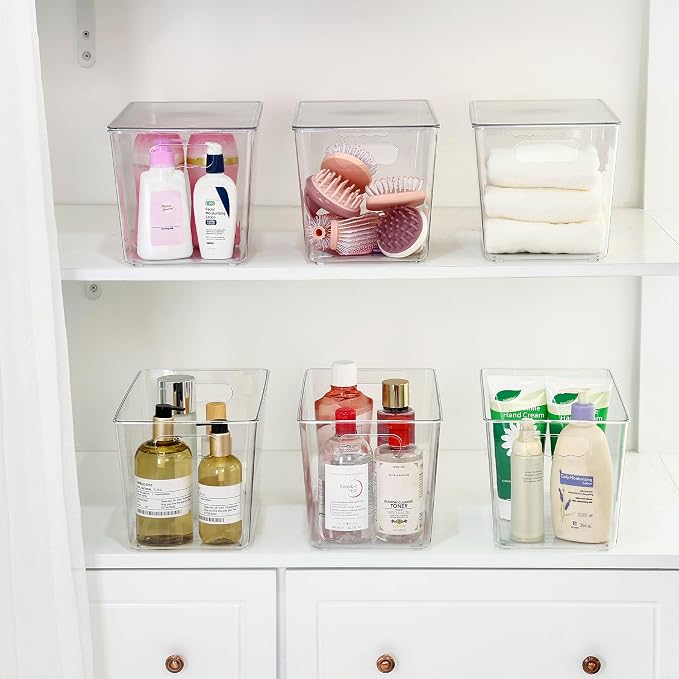 Vtopmart 8 Pack Clear Stackable Storage Bins with Lids and Handles, XLarge | BPA-free Plastic, Organize Vertically, For Pantry Kitchen Fridge Cabinet Closet Bathroom, Built to Last, Easy to Move - Image 5