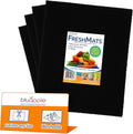 Bluapple FreshMats, Refrigerator Bin Liner, Fridge Drawer Mats, Crisper Life Extender Liner Keeps Produce Fresh Longer, Anti-Bruising, for Air Circulation, Washable & Reusable (4-Mats, 12x15, Black) by TheBluappleCompany