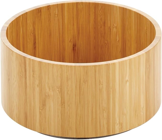 mDesign Lazy Susan Turntable Bamboo Spinner for Kitchen Cabinet, Pantry, Fridge, Cupboards, or Counter, Fully Rotating Organizer for Food, Spices, or Condiments, 9" Round, Echo Collection, Natural/Tan - Image 7