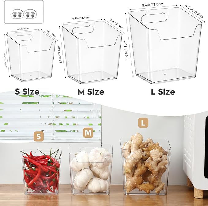 8-Pack Cabinet Door Organizer Adhesive, Hanging Storage Bins, Stick on Small Wall Basket, Makeup Organizer Caddy, Under Inside Cabinet Storage Container for Kitchen, Bathroom Organizer, Office, Dorm - Image 6