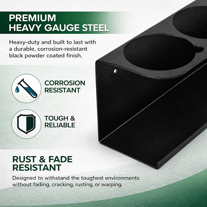 6 Pack Wall-Mounted Spray Bottle Holder, Heavy-Duty Steel Black Aerosol Can Storage Rack with 30 Holes, Spray Paint Can Organizer for Garage, Shop, Home, Tool Trailer & Service Truck - Image 5