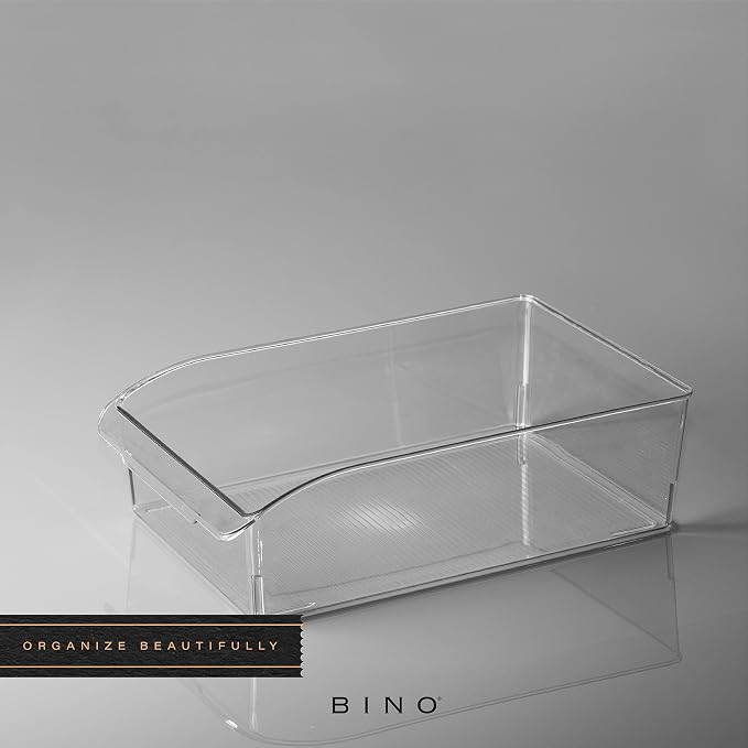 BINO | Plastic Storage Bins, Medium | THE CURVE COLLECTION | Multi-Use Organizer Bins | Storage Containers Kitchen, Pantry and Home Organization | Fridge Organizers | Pantry Organization and Storage - Image 6