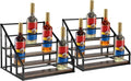 YQBRAO 2-Pack 4-Tier Coffee Syrup Organizer, 32-Bottle Total, Brown | Two racks hold up to 32 bottles total with stepped visibility for large coffee bars, kitchens, and beverage stations. by Unknown