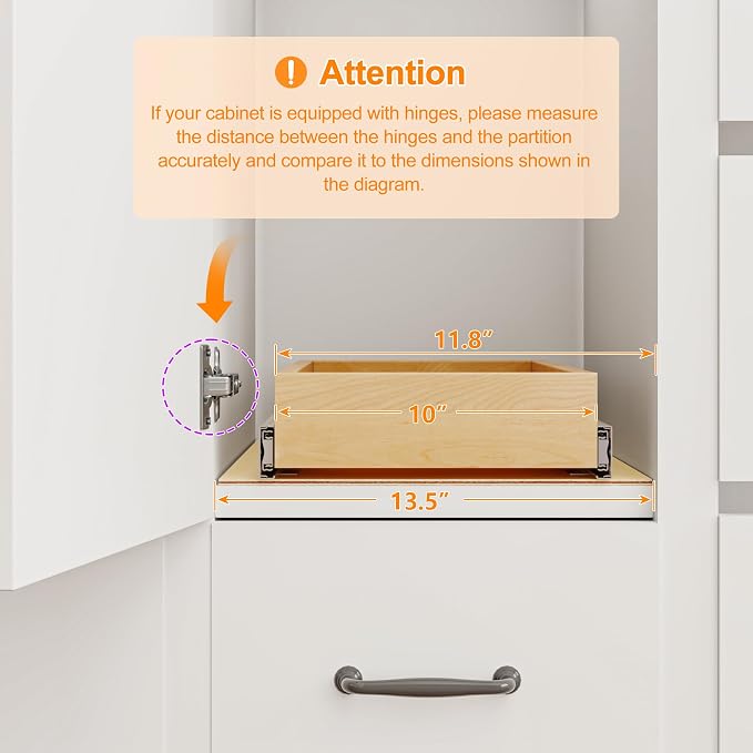 Pull Out Cabinet Organizer, 11" W x 21" D | Soft Close Pull Out Drawers for Cabinets with Heavy Duty Slides, Wood Slide Out Drawers for Kitchen Cabinets - Image 8