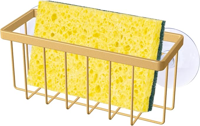 SHFKS Sponge Holder for Kitchen Sink,Gold Sponge Holder,Kitchen Sink Caddy (Gold) by SHFKS