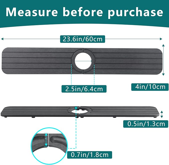 Water Absorbing Stone Kitchen Sink Mat Faucet Splash Guard for Bathroom | Quick Dry, Raised Feet, Diatomaceous Earth, Stone Faucet Mat, Sink Protector for Counter, Sink Accessories, Bathroom Decor - Image 3