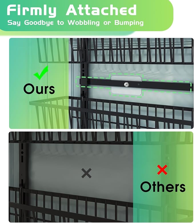 Mefirt 8-Tier Black Over The Door Pantry Organizer, Hanging Shelves | Pantry Hanging Organizers and Storage, Adjustable Heavy-Duty Metal for Home & Kitchen, Back of Door Seasoning Rack - Image 5