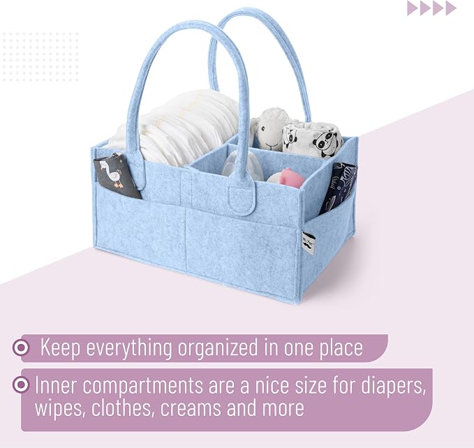 Mr. Pen- Baby Diaper Caddy Organizer, Sky Bliss | Nursery Storage Bin and Car Organizer for Diapers and Baby Wipes - Image 4