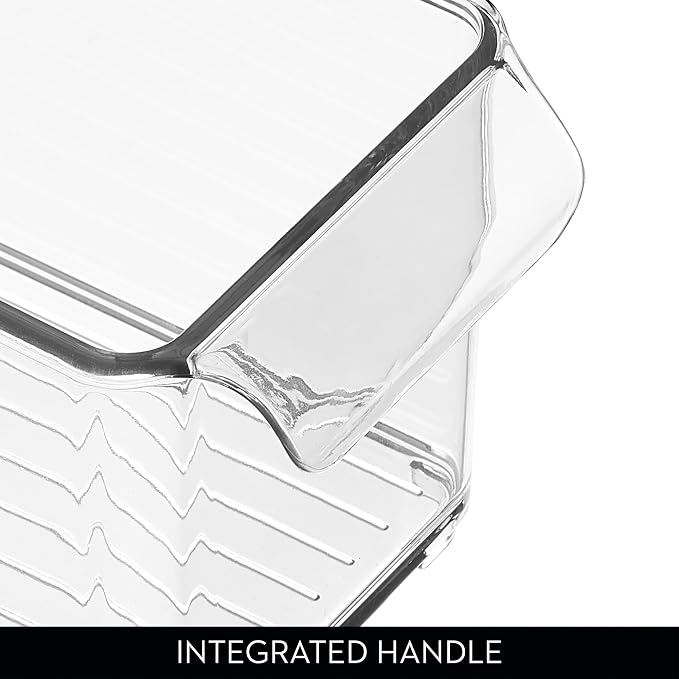 iDesign Stackable Fridge Storage Bin with Handle, Set of 3, Clear | Ideal for Fridge and Freezer, Made in USA - Image 5