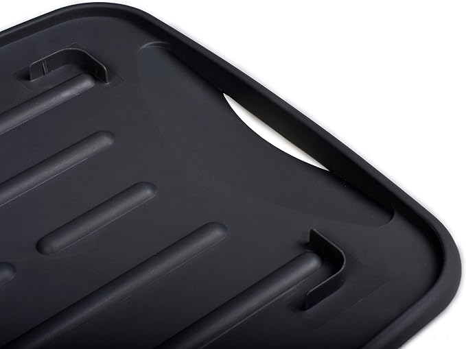 Masirs Pop-Up Collapsible Dish Drying Rack: Convenient Storage, Drains into Sink, Eight Large Plate Capacity, Sectional Cutlery and Utensil Compartment. Compact and Portable Design. - Image 5