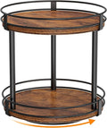 Snughome Rotating Spice Rack, 2 Tier Lazy Susan Organizer, Wood Kitchen Countertop Organizer, Brown Lazy Susan Turntable for Cabinet, 10.2" x 10.2" x 10.4" by Snughome