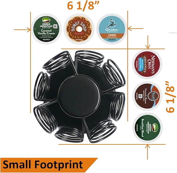 BLACKSMITH FAMILY Capacity of 32 Pods K Cup Holders,K Cup Holder, K Cups Holder,K Cup Carousel, Coffee Pods Holder Storage Organizer Stand,No Assembly Required,Black - Image 3