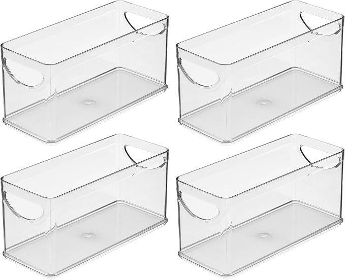 iDesign Narrow Pantry Bin with Handles, Set of 4, Clear | For Kitchen Cabinets or Fridge, Made in USA - Image 9