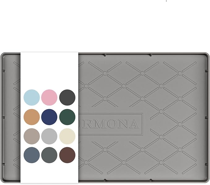 URMONA 16" x 10" Waterproof Silicone Mat in Multiple Sizes & Colors, Under Sink Mat for Kitchen & Bathroom, Pet Food Pad for Dogs & Cats, Kitchen Cabinet Liner, Multi-Purpose for Storage(Beige) by URMONA