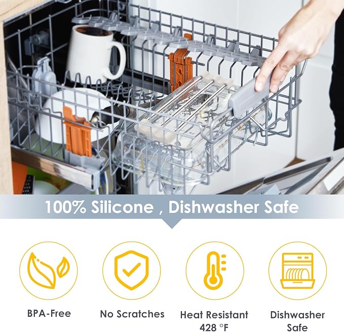 Tomorotec Adjustable Over-The-Sink Kitchen Rack, BPA-Free, White | Holds 16.5 Lbs; For Dishcloths, Sponges, and Brushes - Heat-Resistant Stainless Steel with Slim, Expandable Design - Image 5