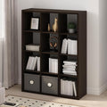 Furinno Simple 12-Cube Storage Organizer, Extra Thick Frame, Black Oak | Vertical/Horizontal, Open Back, Display Shelf, Shelving Unit, Storage Shelves, for Organization, Living Room, Home Office by Furinno-FitsYourSpaceFitsYourBudget