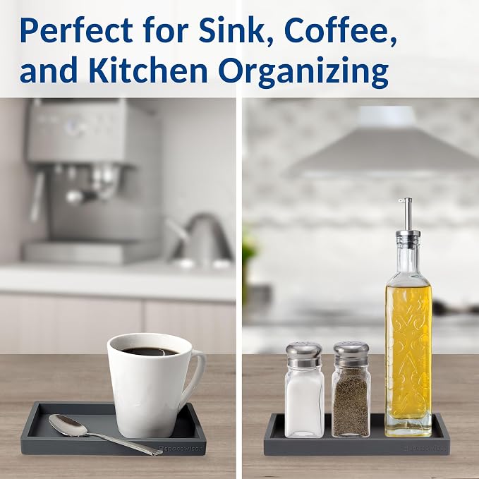 Countertop & Vanity Silicone Tray - Small 7.7" Kitchen Soap Tray | Kitchen Sink Soap Tray, Dish Soap Tray for Kitchen Counter, Bathroom Tray, Silicone Soap Dispenser Tray & Sponge Holder - Image 6