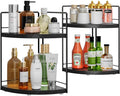 2 Pack Bathroom Counter Organizer,2 Tier Corner Bathroom Organizer | All in One Sturdy Easy Assembly Black Wooden vanity Organizer for Skincare Cosmetics Dresser Kitchen Storage and Organization by BSTSLL
