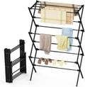 Drying Rack Clothing, 3-Tier Clothes Drying Rack Foldable, Antirust Laundry Drying Rack Collapsible Use for Indoor & Outdoor, 11.8" D x 34.6" W x 35.4" H, Black by Unknown