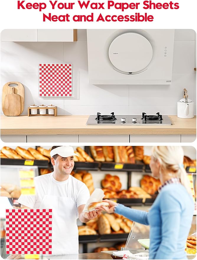 Wall-Mounted Parchment Paper Sheets Holder, Wax Paper & Deli Wraps Organizer for 10×10in/12×12in, Clear Acrylic Dispenser with Screws & Tapes for Kitchen & Bakery, Holds 100–200 Sheets - Image 7