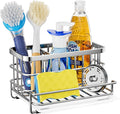 HapiRm Kitchen Sink Organizer, SUS304 Stainless Steel Rustproof Multifunctional Large Sink Caddy with Sponge Holder and Drain Tray for Kitchen Countertop (Silver) by HapiRm