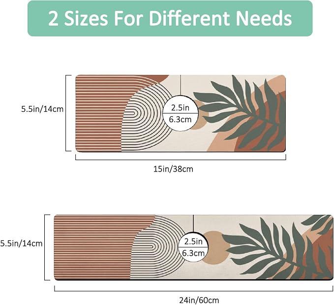 Kitchen Sink Splash Guard Faucet Mat 15" X 5.5" Boho Absorbent Fast Drying Mat Faucet Draining Mat Sink Splash Guard Behind Faucet Drip Catcher for Kitchen Bathroom - Image 3