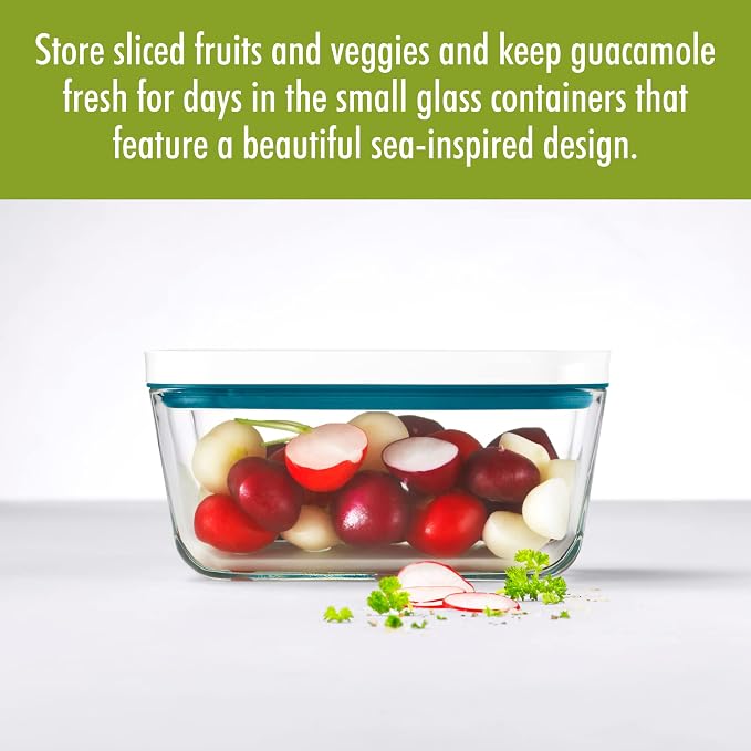 ZWILLING Fresh & Save Airtight Glass Food Storage Containers with Lids, Meal Prep Containers, Medium, La Mer - Image 2