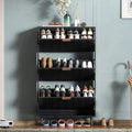Shoe Cabinet Storage,Modern Freestanding Organizer with 3 Flip Drawers,Narrow Shoe Rack Cabinet for Entryway,Black by QIVOMIX