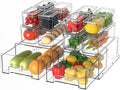 damynuo 14Pack Fridge Organizer Bins, Clear Refrigerator Organizing Containers with Lids and Refrigerator Drawers, Stackable Food, Vegetable and Fruit Containers for Fridge Organizers and Storage by PERFECTSOLUTIONFORORGANIZER
