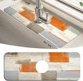 MCALK Orange Kitchen Sink Faucet Mat Splash Guard, Absorbent Quick-Dry Kitchen Sink Mat - Ideal for Splash Guard & Drip Catching with Abstract Art Decor( 1pc 15"x5.5") by MCALK