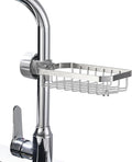 LONIN Sponge Holder Over Faucet Kitchen Sink Caddy Organizer, Stainless Steel Sink Rack for Sponge, Brush and Soap, Quick Drain Hanging Faucet Holder by LONIN
