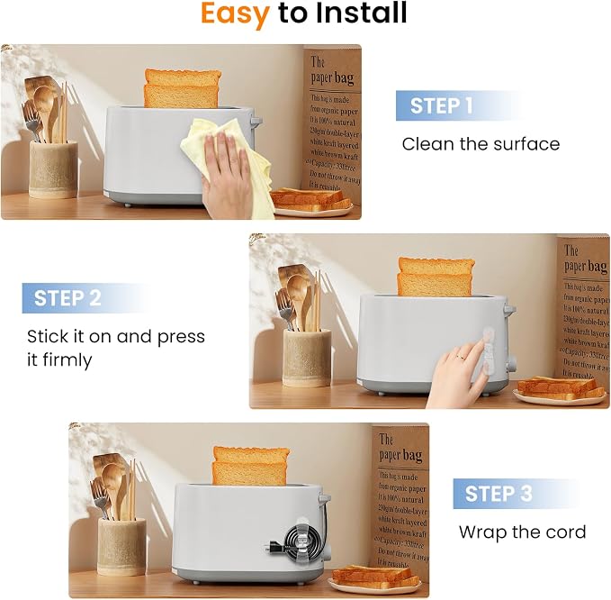 Cord Organizer for Appliances, 6 Pack Appliance Cord Organizer Stick On | Soft Rubber Appliance Cord Wrap with Strong Adhesive, Cord Holder for Kitchen Appliances, Idea for Coffee Maker, Air Fryer - Image 3