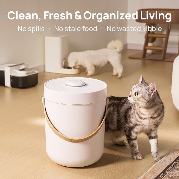 smartoo Vacuum Cat Dog Food Storage Container 10 lb, Dry Pet Food Storage | 10.6 Qt Airtight Cat Food Storage Container with One-Button Easy Use, Magnetic Scoop Incl., BPA-Free, Durable, Rechargeable - Image 9