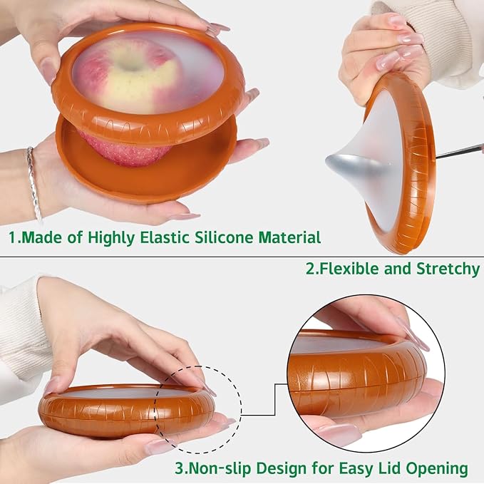 T-Raputa Avocado Saver and Onion Storage - Reusable refrigerator fruit storage containers - is the storage Apples, Tomatoes, Tomato,Garlic for Ideal(4 Set) - Image 4