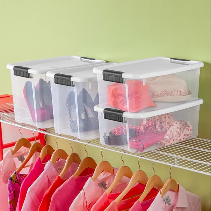 Sterilite Ultra Latch Box with Lids for Home and Office, 18 Quart, 18-Pack | Heavy-Duty and Stackable Plastic Containers with Latches for Closet, Cabinet, Bedroom, Bathroom and Dorm Room Organization - Image 8