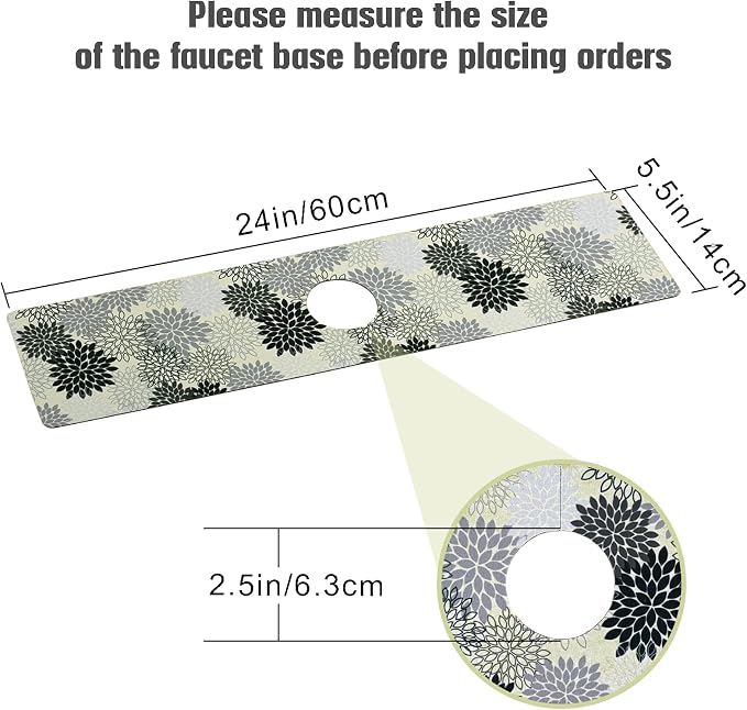 Sink Faucet Absorbing Mat, 2 Pack Drying Mat Around Faucet Sink Splash Guard Behind Faucet Sinkmat For Kitchen Bathroom Island Rv 24 * 5.5 Inch (60 * 14 cm) - Image 4