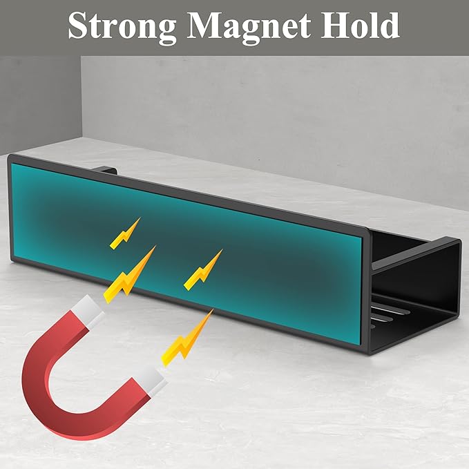 Magnetic Water Bottle Holder for Refrigerator, Cup Holder Organizer for Stanley and Tumbler for Kitchen, 6 Pack, Black - Image 2