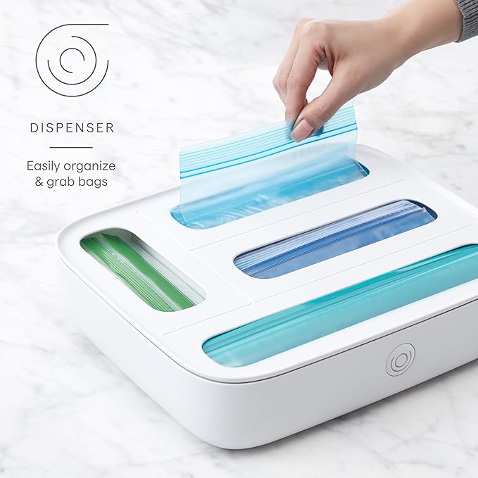 YouCopia StoraBag Drawer Food Bags Dispenser, 4-Slot, Plastic Sandwich Bag Organizer for Kitchen Storage, White (Pack of 6) - Image 2