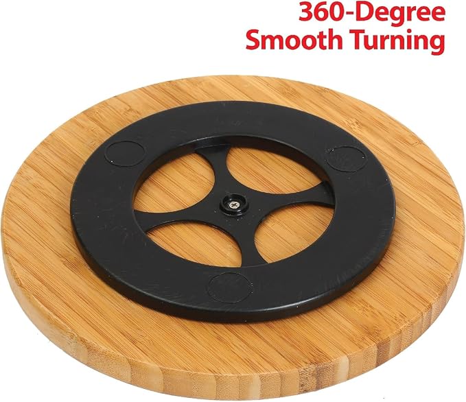 YBM Home Bamboo Wooden Non-Skid Spinner for Kitchen, Pantry, Fridge, Cupboards, or Counter Organizing, Fully Rotating Organizer - Image 3