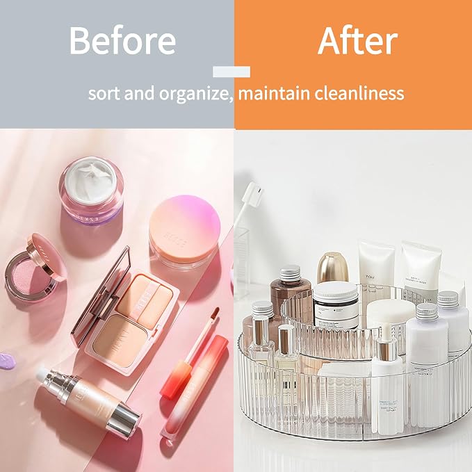 Plastic Lazy Susan Organizer,2 Tier Rotating Storage Turntable for Cabinet Clear Spice Rack,Makeup Spinning Organizer,Countertop Organizer for Kitchen,Pantry,Bathroom,Office - Image 7