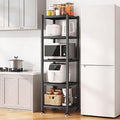 PXRACK 5-Tier Kitchen Storage Shelves, Adjustable Metal Shelves for Storage Pantry Shelves with Rolling Wheels, Storage Rack Shelving Unit Organizer for Bedroom Laundry Closet by PXRACK