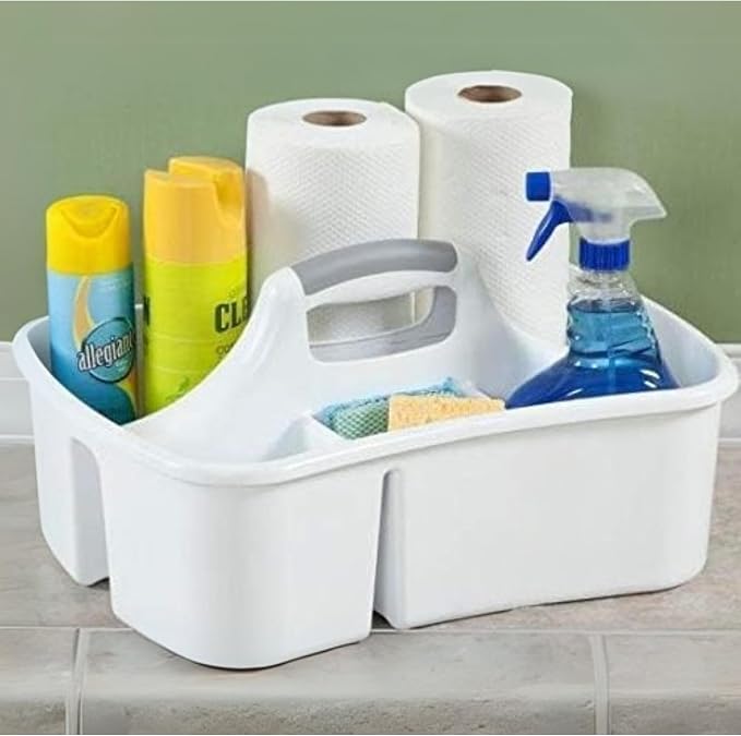 JOEY'Z Extra Large 5 Gallon Divided Cleaning Caddy Organizer with Handle | Cleaning Supplies for Housekeeping, Shower Caddy Portable, Shower Caddy Dorm - Cleaning Supplies Organizer 17.7 x 13.2 x 7.7 - Image 2