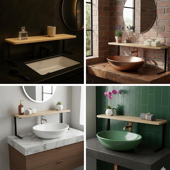 Over The Sink Shelf for Tall Faucet - Space-Saving Bathroom Over Faucet Kitchen Narrow Counter Over Sink Organizer, 30” L 6.25” W 9.25” H Metal Above Sink Shelf Top of Sink [Waterproof] - Image 9