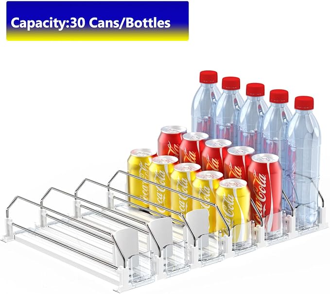 AMLLLC Drink Organizer for Fridge - Storage 30 Cans | Self-pushing automatic drink dispenser for refrigerator|Space-saving storage|Perfect for fridge organizers and storage - Image 5