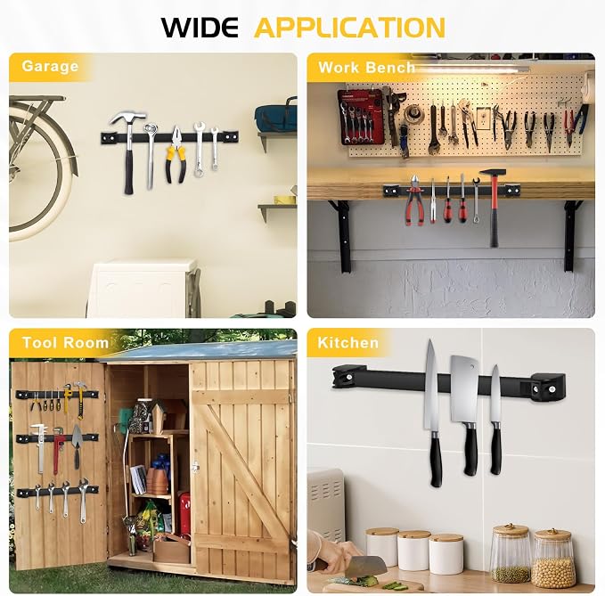 DGSL Heavy Duty Magnetic Tool Holder, 10 Pack 18" Wall Mount Organizer | Space-saving Magnetic Strip, Magnetic Knife Holder, Screwdrivers, Wrenches, Pliers, Garage and kitchen Organization - Image 6