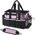 SCAVATA Wearable Cleaning Caddy, Cleaning Caddy Supplies Organizer with Handle & Shoulder Straps for Housekeepers, Under Sink & Car Cleaning Tool Organizers Bag with 4 Foldable Divider (Lilac) by Tidyyourlife