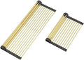Large Telescopic Draining Rack, Gold Roll Up Heat-Resistant Dish Drainer for Stainless Steel Sinks, Non-Slip Silicone Rolling Dish Drainer Roll Rack 18 tube12.59-21.25x12.79'' by ARAINY